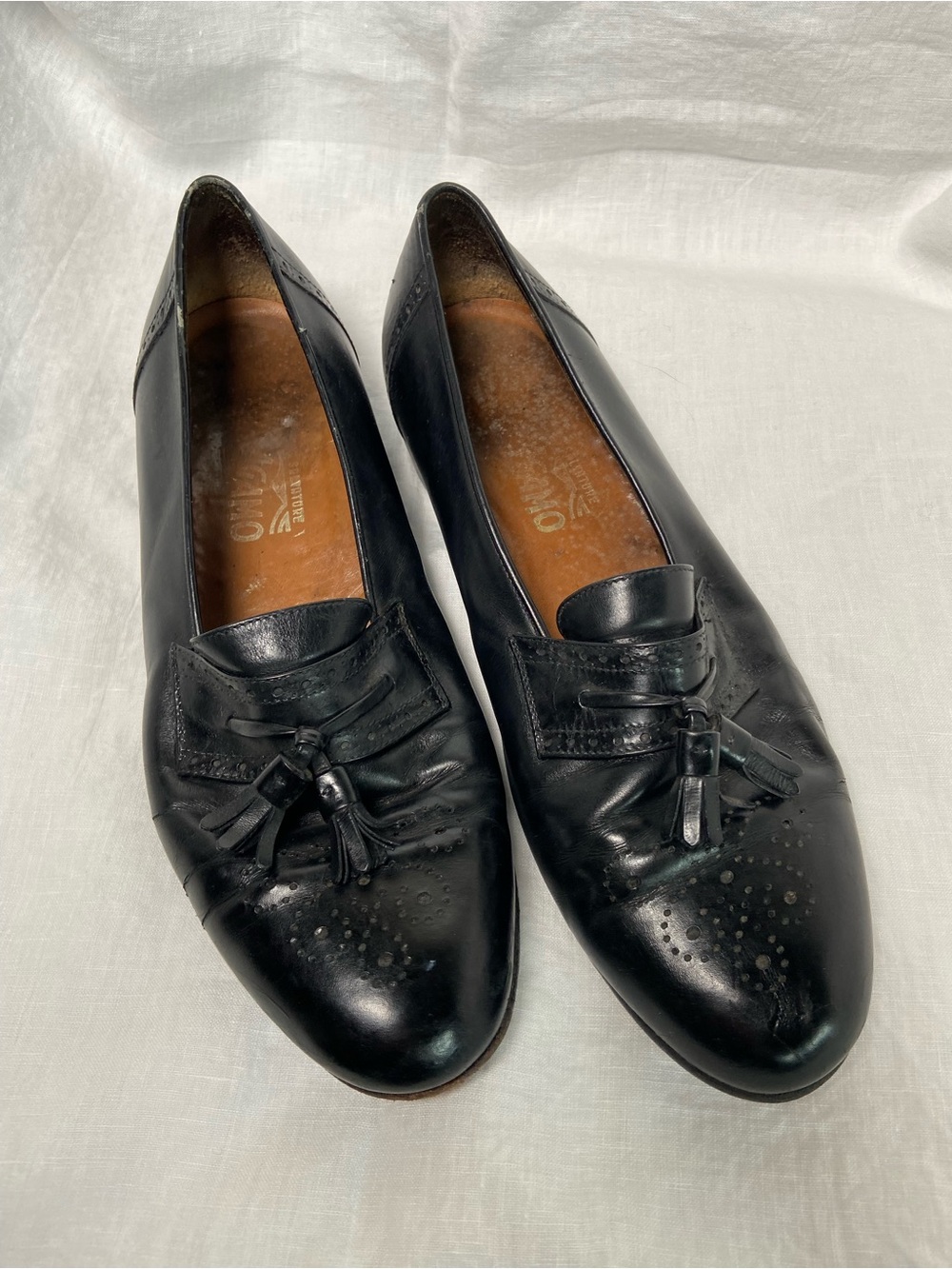 Salvatore Ferragamo Leather Loafers Black Size 8